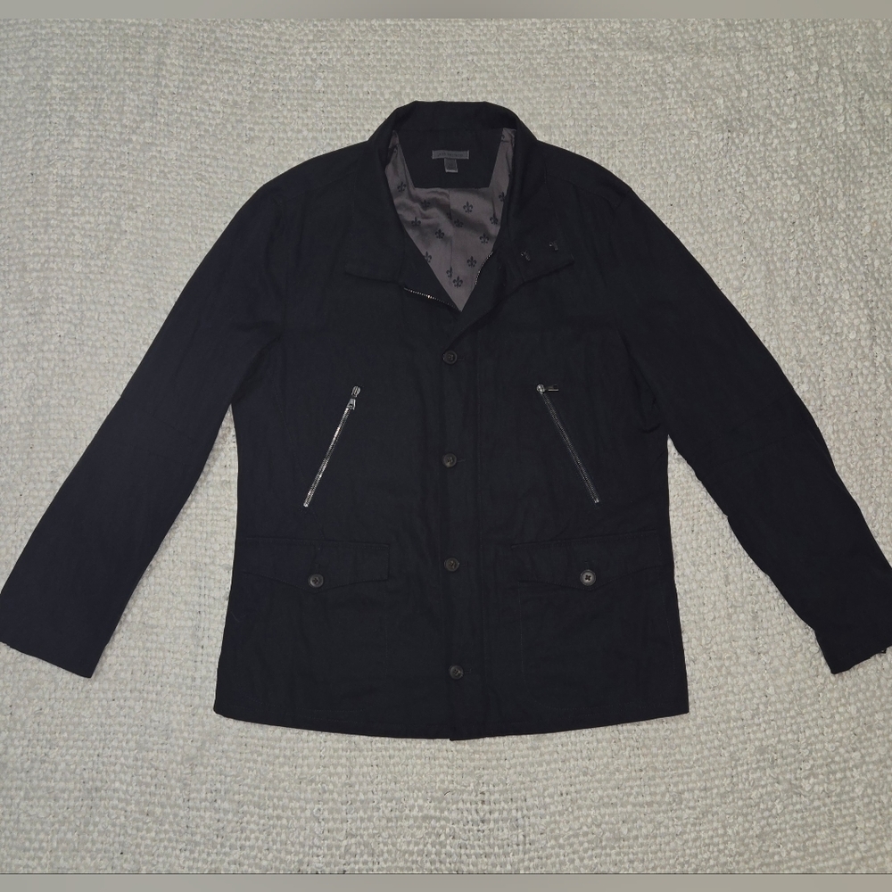 JOHN VARVATOS Mens Dark Navy Blue Utility Field Jacket Sz EU 52 / US 42 (Large) - Picture 11 of 16